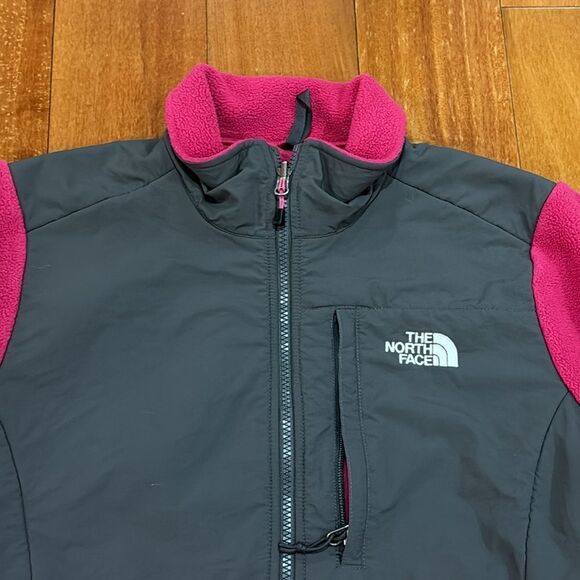 North Face Denali Sweater Fleece Jacket Zip Up Women's Grey Magenta size M - Picture 2 of 8
